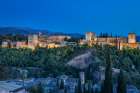 Albaicin, Province of Granada, Andalusia, Spain. Evening view of the Alhambra. Art Print